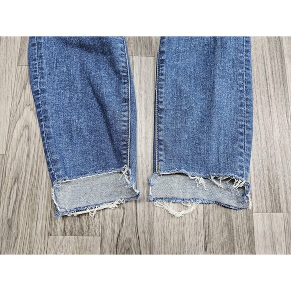 (3/$35) Ann Taylor LOFT Jeans Women 0 / 25 Blue Modern Skinny Distressed Raw Hem - Picture 4 of 14